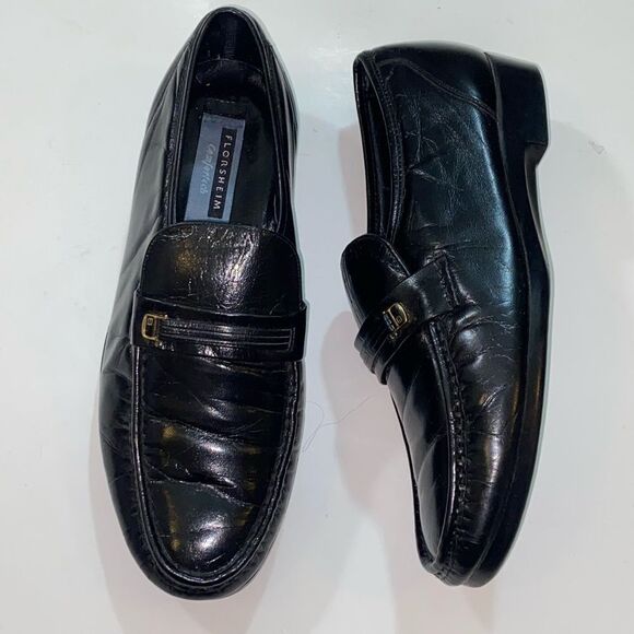 Florsheim Comfortech Black Leather Slip-On Loafers Size 10 main image 4